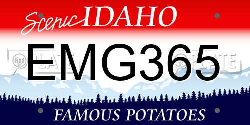 EMG365 Idaho License Plate