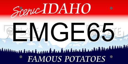 EMGE65 Idaho License Plate
