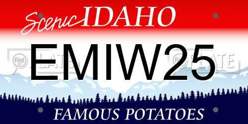 EMIW25 Idaho License Plate