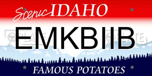EMKBIIB Idaho License Plate