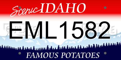 EML1582 Idaho License Plate