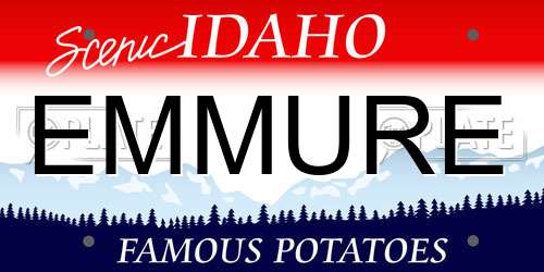 EMMURE Idaho License Plate