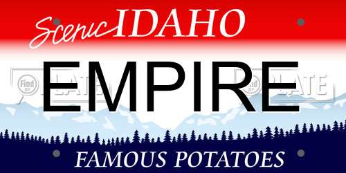 EMPIRE Idaho License Plate