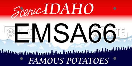 EMSA66 Idaho License Plate