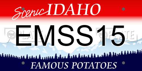 EMSS15 Idaho License Plate