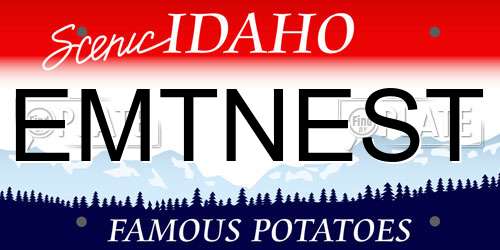 EMTNEST Idaho License Plate