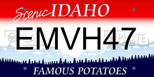 EMVH47 Idaho License Plate