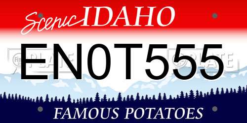EN0T555 Idaho License Plate