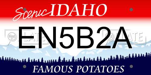 EN5B2A Idaho License Plate