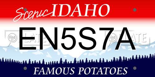 EN5S7A Idaho License Plate