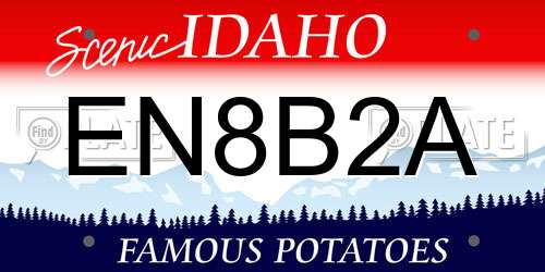 EN8B2A Idaho License Plate