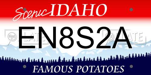 EN8S2A Idaho License Plate