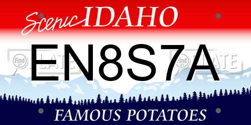 EN8S7A Idaho License Plate