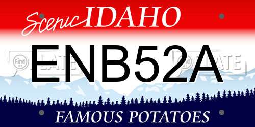 ENB52A Idaho License Plate