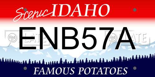 ENB57A Idaho License Plate