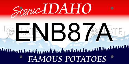 ENB87A Idaho License Plate