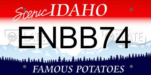 ENBB74 Idaho License Plate
