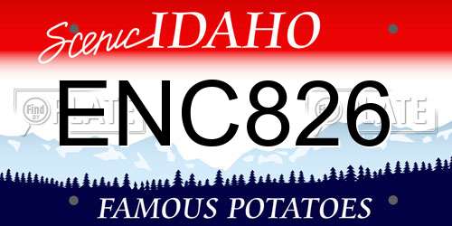 ENC826 Idaho License Plate