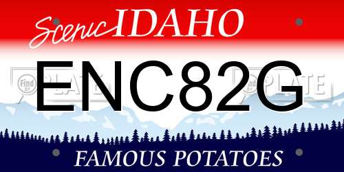 ENC82G Idaho License Plate