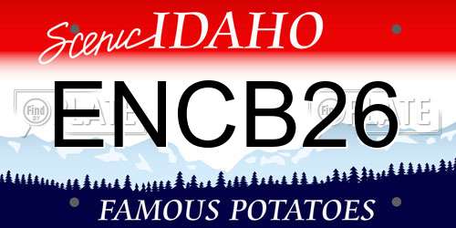 ENCB26 Idaho License Plate