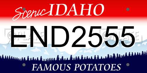 END2555 Idaho License Plate