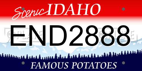END2888 Idaho License Plate