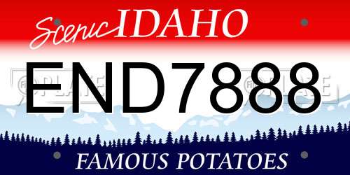 END7888 Idaho License Plate