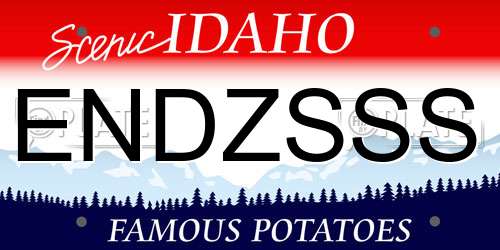 ENDZSSS Idaho License Plate