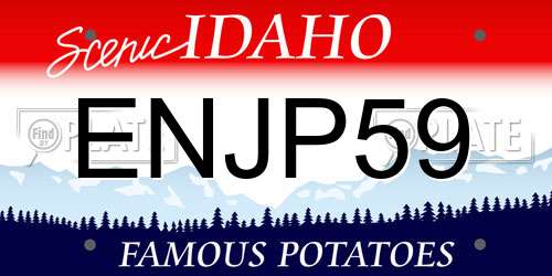 ENJP59 Idaho License Plate
