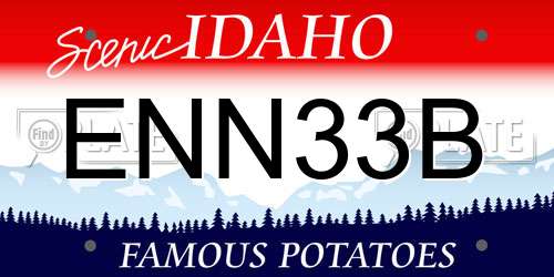 ENN33B Idaho License Plate