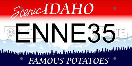 ENNE35 Idaho License Plate