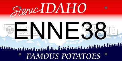 ENNE38 Idaho License Plate
