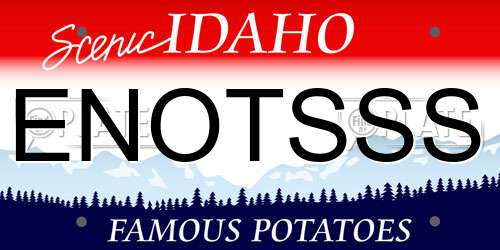 ENOTSSS Idaho License Plate