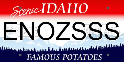 ENOZSSS Idaho License Plate