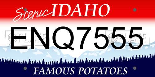 ENQ7555 Idaho License Plate