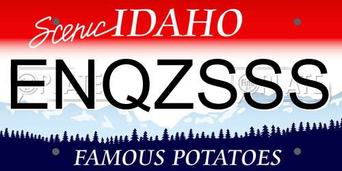 ENQZSSS Idaho License Plate