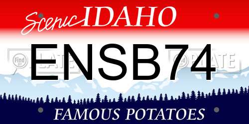 ENSB74 Idaho License Plate
