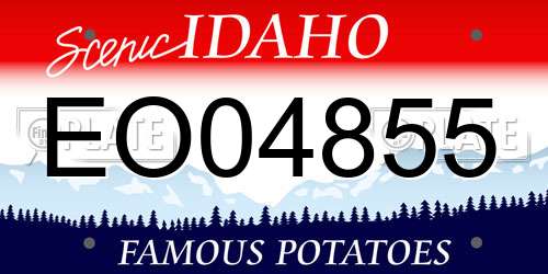 EO04855 Idaho License Plate