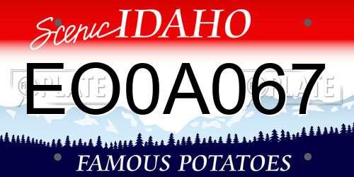 EO0A067 Idaho License Plate