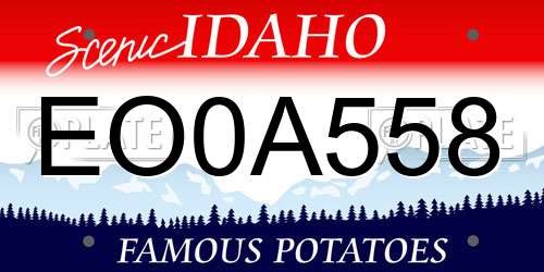 EO0A558 Idaho License Plate