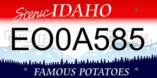 EO0A585 Idaho License Plate