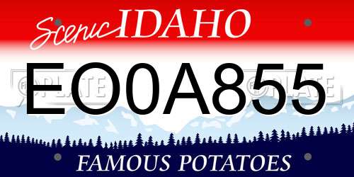 EO0A855 Idaho License Plate