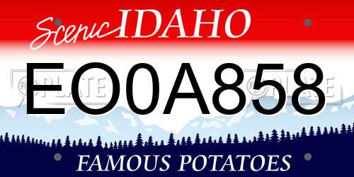 EO0A858 Idaho License Plate