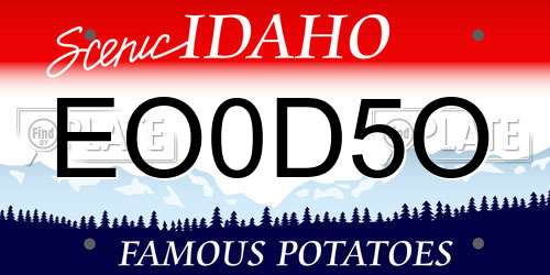 EO0D5O Idaho License Plate
