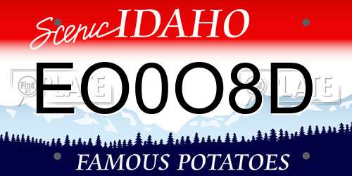 EO0O8D Idaho License Plate