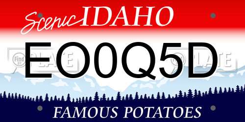 EO0Q5D Idaho License Plate