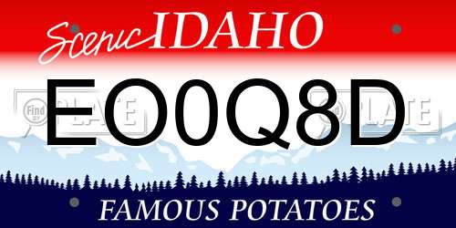 EO0Q8D Idaho License Plate