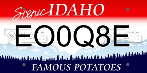 EO0Q8E Idaho License Plate
