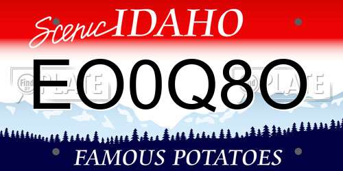 EO0Q8O Idaho License Plate