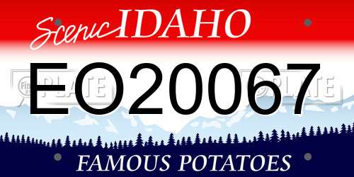 EO20067 Idaho License Plate